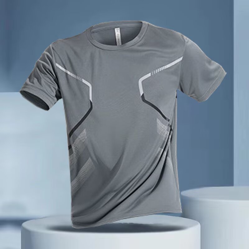 Camisa manga corta rayas grises