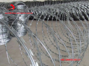 Rasoir fil coût par mètre <span class=keywords><strong>BTO</strong></span> 22 rasoir fil/chaud plongé galvanisé rasoir barbelé fil national limites mur par ISO usine - Product Image 2