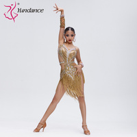 Robe de danse latine L-24069 robes de compétition Costumes jupe exécutant strass adultes enfants gland robe diverses couleurs