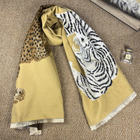Écharpe d'hiver chaude et épaisse en jacquard, style « Old Money », imprimé léopard, toucher cachemire, pour femme, luxe et élégance, commande en gros