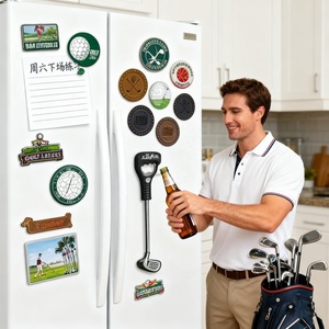 Custom Wholesale Promotional Golf Fridge <b>Magnet</b> Customised Genuine Leather Souvenir Kitchen Refrigerator Magnetic Sticker Gift - Product Image 2