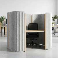 Panneau acoustique plissé en fibre de polyester, écran de confidentialité, séparateur de bureau amovible, cloison de bureau