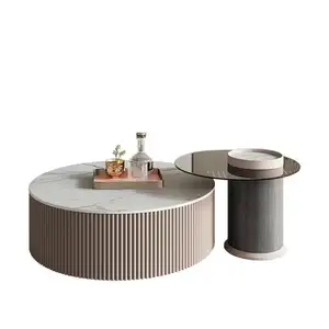 Tavolino rotondo moderno della lastra della roccia del salone di stile minimalista di lusso leggero moderno