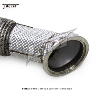 BSK SUS304 Downpipe Titanium Blue Catback Silencieux pour <span class=keywords><strong>Ferrari</strong></span> <span class=keywords><strong>SF90</strong></span> 3.9T V8 2019-2023 X Pipe Straight Street Race Système d'échappement - Product Image 2