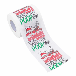 <span class=keywords><strong>Papier</strong></span> <span class=keywords><strong>toilette</strong></span> à crottes amusant avec motifs Père Noël/bonhomme de neige, pâte de bois vierge 2 plis, colorants naturels, personnalisable pour les cadeaux de vacances - Product Image 2