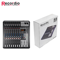 Console de mixage DJ GAX-S8 Pro 8 canaux avec 256 effets DSP Reverb, Bluetooth 5.0, pour karaoké et performances scéniques professionnelles