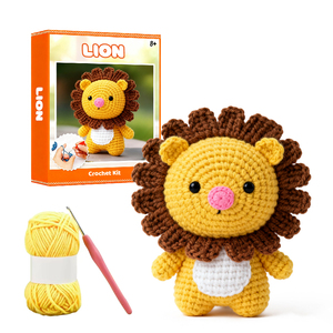 Needlework Doll Diy Handmade Crochet <b>Knitting</b> <b>Kit</b> Lion Doll Crochet <b>Kit</b> with Yarn Accessories <b>for</b> Valentine's Day Gift - Product Image 1