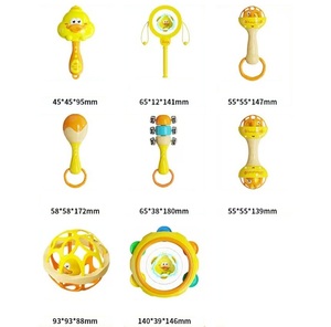 Ensemble <span class=keywords><strong>de</strong></span> jouets à hochets pour bébé thème canard 9pcs, <span class=keywords><strong>hochet</strong></span> pour bébé, jouet musical d'apprentissage du développement des bébés, cadeau d'anniversaire pour nouveau-né - Product Image 6