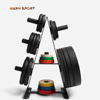 Support de rangement pour plaques de poids avec 7 emplacements pour salle de sport à domicile, support de rangement en acier pour poids libres, support de rangement pour entraînement à domicile