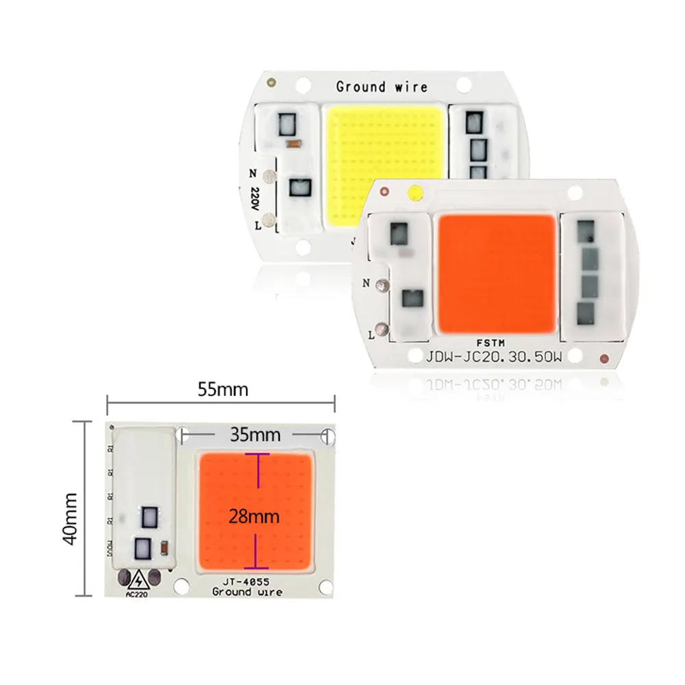 High Luminance 50W Putih Spektrum Penuh 4062 Led Cob Chip untuk Tumbuh Cahaya Driver Ic Tanpa Driver AC220 V Balik 100W Cob Led