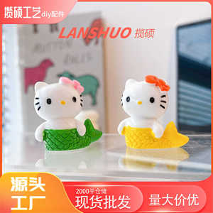 Muñeca de Cola de Sirena de Hello Kitty, Miniatura 3D de Resina Plástica, Decoración para el Hogar, Accesorio de Escritorio - Product Image 2