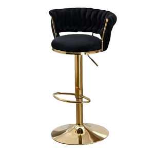 كرسي بار دوار 360 درجة لأثاث غرفة الطعام، مقاوم للانزلاق، كراسي مطبخ بإطار معدني متين - Product Image 5