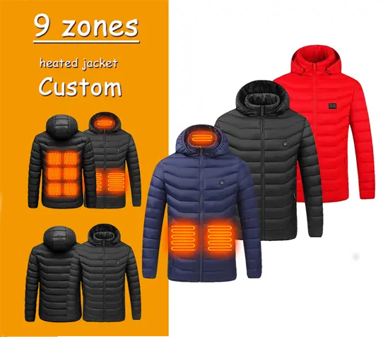 Oem Oed Nieuwe Lichtgewicht Elektrische Verwarming Jas Outdoor Verwarmde Vulling Elektrische Jas Puffer Vest Jack Buiten In De Winter