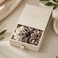 Élastiques à cheveux en soie de haute qualité, couleur unie, 1/2,5/3,5/5/6 cm, prix bas, vente en gros, personnalisables