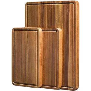 Acacia Wood Cutting Board <b>Set</b> Rectangle Solid Wood Unpainted Hangable Chopping Block Kitchen Use - Product Image 1