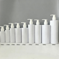 Bouteille PET transparente à épaule plate, filetage 24, 100~500ml, blanche, vide, pour shampoing, lotion corporelle et savon liquide