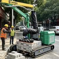 Transporteur à vide automoteur sur chenilles de 1 tonne, alimentation directe usine, moteur diesel 9,6 kW, élévateur à vide pour briques