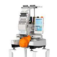 Mini machine à broder informatisée à tête unique pour usage domestique, 1200 tr/min, multifonctionnelle pour broderie plate, casquettes et vêtements