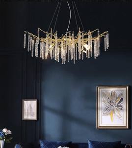 Paralumi moderni di lusso cristallini con lampada a sospensione ghiacciolo lampada a sospensione per la casa dell'hotel luce decorativa a sospensione - Product Image 2