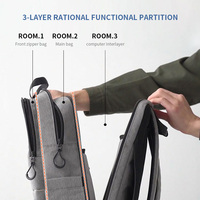 Sac à dos unisexe imperméable grande capacité, léger, avec compartiment ordinateur indépendant, grande ouverture, pour ordinateur portable 16 pouces, style japonais