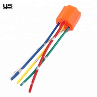 Kabel Harness Relay 5 Pin Soket Pigtail Warna Oranye Rumah Kabel Putih Keramik untuk Lampu Depan Lampu Kabut