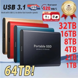 Hard Disk Eksternal Portabel Baru Duro Mobile SSD 64GB 128GB 256GB 512GB 1TB 2TB 4TB Perangkat Penyimpanan untuk Laptop PC - Product Image 2