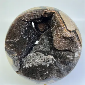 批发天然druzy septarian石英水晶球用于愈合