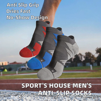 Chaussettes de sport OEM pour homme, chaussettes tricotées à la cheville, séchage rapide, multifonctionnelles, semelle en tissu éponge, antidérapantes, respirantes