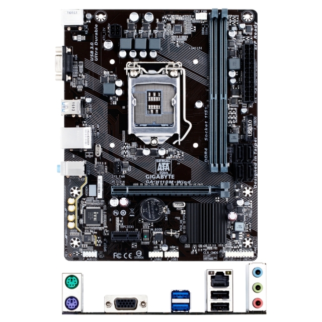 Original GIGABYTE H110M-WIND M-ATX Desktop Motherboard 6/7th Gen LG1151 I7/I5/I3 2XDDR4 DIMM 32G PCI-E X16 Graphics Card Slot