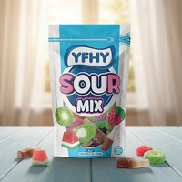 YFHY Groothandel Zure Mix Fruit Gummy Candy Herbruikbare Staande Zakjes Bulk Zachte Jelly Snoepjes Pittige Fruit Smaak voor Detailhandel