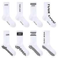 Chaussettes de Pilates en coton personnalisées avec logo brodé jacquard antidérapant