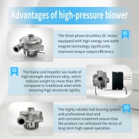 Pompe à air tout aluminium haute pression 24V CC 18,6 kPa 52000 tr/min Souffleur centrifuge pour imprimante 3D OEM personnalisable
