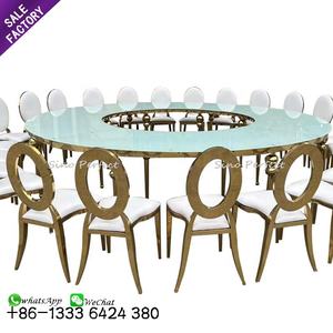 Nouveauté, table rectangulaire en acier inoxydable de style nordique pour dîner, hôtel, banquet, ensemble de tables de mariage - Product Image 5