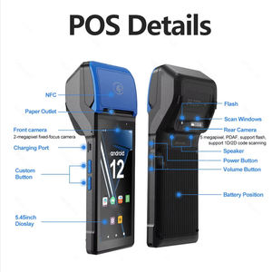 Android 12 Mini <span class=keywords><strong>Mobile</strong></span> POS Escáner de código de barras Handheld Android POS <span class=keywords><strong>PDA</strong></span> con impresora de papel térmico incorporada y NFC en stock - Product Image 5
