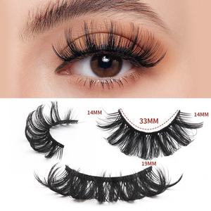 3D 5D 6D Plant Fiber Handmade Natural Long Full <b>Strip</b> False Eyelashes <b>Plastic</b> Cotton Band Private Label - Product Image 5