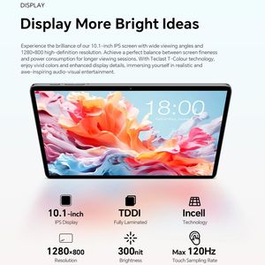 Potente Tablet PC Teclast P30T de 10.1 Pulgadas, 4GB 128GB, Android 14, Allwinner A523 Octa Core, Wi-Fi 6, BT 5.4 - Product Image 5