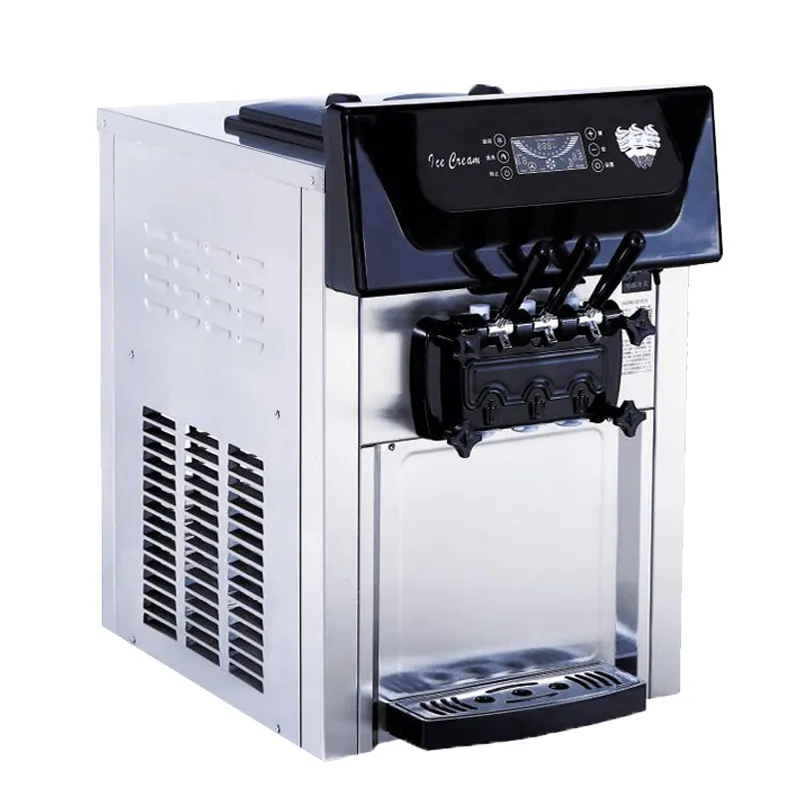 Machine à crème glacée de table Machine à crème glacée automatique à 3 saveurs Machine à crème glacée molle commerciale pour les entreprises
