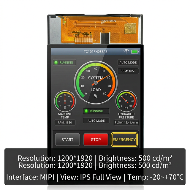 10.1 Inch TFT LCD Module 1200x1920 MIPI IPS Touch Screen AG Surface Industrial HMI Display Panel TMK 500cd/m IC-OTA7290B