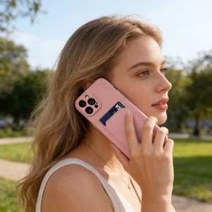 Étui de <span class=keywords><strong>carte</strong></span> de crédit tout-en-un pour <span class=keywords><strong>iPhone</strong></span> 17 Pro Max avec design givré et couleur contrastée mignonne pour téléphones Realme - Product Image 4