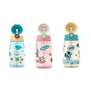 Barato reutilizable Etiqueta Privada de 450ml 500ml de los niños pequeños no derrame Linda botella de agua para niños niñas con paja Mannufactors