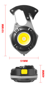 Luz de Trabajo Portátil de Llavero para Camping, Pequeña Linterna de Llavero Impermeable para Exteriores, Luz de Llavero LED COB <span class=keywords><strong>Recargable</strong></span> con Herramienta - Product Image 2