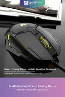 SUNSONNY S-M4S Souris de jeu filaire avec capteur A704F, 7200DPI, 4 vitesses réglables, 6 touches programmables, 10M clics pour PC portable