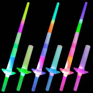 Genişletilebilir lazer sabres parlak LED kılıç karanlıkta parlıyor Mini kızdırma sopa yanıp sönen Neon parti doğum günü düğün cadılar bayramı - Product Image 1