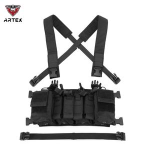 Chaleco Táctico Ajustable con Arnés en X y Bolsas para Cargadores de 5.56 y 9mm para Tiro, Juegos de Guerra y Paintball - Product Image 1
