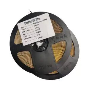 베스트셀러 528leds 24V 10mm 폭 유연한 개암 나무 스트립 IP20 장식 COB Led 스트립 조명 계단 캐비닛 프로필 빛