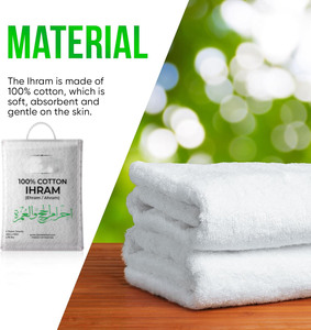 Tự Nhiên Vệ Sinh 100% Cotton Ihram (Ahram/Ehram) Khăn Cho <span class=keywords><strong>Hajj</strong></span> Và umrah-Trọng Lượng Nhẹ Và Độ Bền Cao - Product Image 3