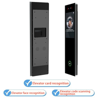 Control de Acceso con Visión Nocturna, Audio y RFID en Formato de Tira Larga, Conectado a Red WiFi, Pantalla Táctil Personalizable OEM, Reconocimiento Facial y de Palma de la Mano para Ascensores