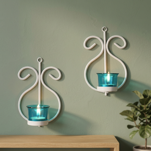 Portavelas montado en la pared con vidrio votivo Ilumina tu espacio elegante portavelas de pared votivo de vidrio - Product Image 5