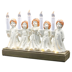 Decorazione Natalizia Creativa per Chiesa Joyland, Candela Elettronica LED in Resina con <span class=keywords><strong>Angioletti</strong></span> per Uso Interno - Product Image 2