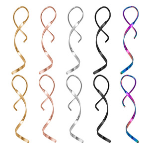 2 boucles d'oreilles torsadées conçues <span class=keywords><strong>pour</strong></span> femmes, adaptées aux piercings d'oreille, y compris le <span class=keywords><strong>cartilage</strong></span>, en acier inoxydable N81190 - Product Image 3